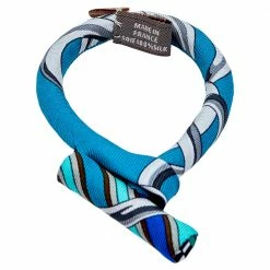 Hermes Hermès Blue Petit H Silk Bracelet For Women -Deals Hermes Store luxury women hermes used accessories p564109 009