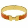 Hermes Clic Clac H Orange Enamel Gold-Plated Bracelet PM For Women -Deals Hermes Store luxury women hermes used accessories p56505 001