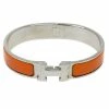Hermes Clic Clac H Orange Enamel Palladium Plated Bracelet PM For Women -Deals Hermes Store luxury women hermes used accessories p56514 001