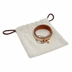 Hermes Beige Leather Gold Plated Kelly Double Tour Bracelet For Women -Deals Hermes Store luxury women hermes used accessories p566530 002