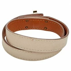 Hermes Beige Leather Gold Plated Kelly Double Tour Bracelet For Women -Deals Hermes Store luxury women hermes used accessories p566530 005