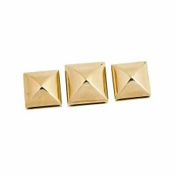 Hermes Pyramid Medor Gold Plated Set Of 3 Studs Twilly Scarf Ring For Women