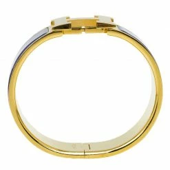 Hermes Clic Clac H Wide Purple Enamel Gold-Plated Bracelet For Women 12 Hermes Clic Clac H Wide Purple Enamel Gold-Plated Bracelet For Women -Deals Hermes Store luxury women hermes used accessories p56836 004