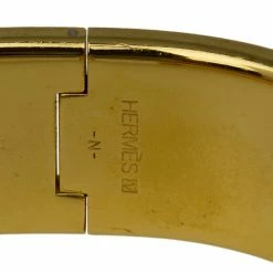 Hermes Clic Clac H Wide Pink Enamel Gold-Plated Bracelet For Women -Deals Hermes Store luxury women hermes used accessories p56839 006