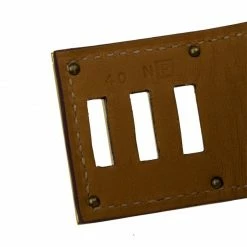 Hermes Extreme Brown Leather Gold Plated Bracelet For Women -Deals Hermes Store luxury women hermes used accessories p57084 007