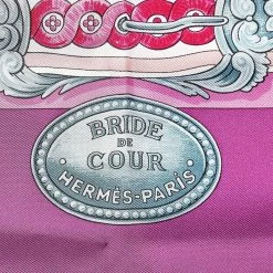 Hermes Hermés Purple Bride De Cour Printed Silk Square Scarf For Women -Deals Hermes Store luxury women hermes used accessories p575540 004