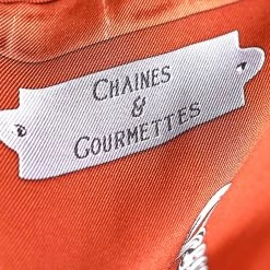 Hermes Orange Chaines & Gourmettes Printed Silk Square Scarf For Women -Deals Hermes Store luxury women hermes used accessories p575552 005