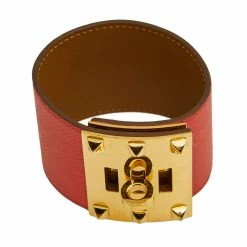 Hermes Kelly Dog Epsom Leather Gold Tone Metal Bracelet S For Women -Deals Hermes Store luxury women hermes used accessories p578365 002