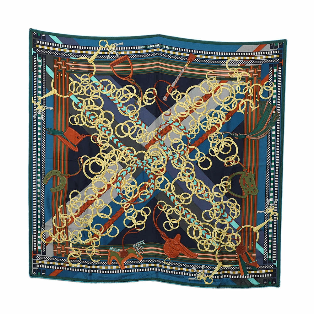 Hermes Hermès Multicolor Brides Et Gris-Gris Silk Square Scarf For Women 3 Hermes Hermès Multicolor Brides Et Gris-Gris Silk Square Scarf For Women