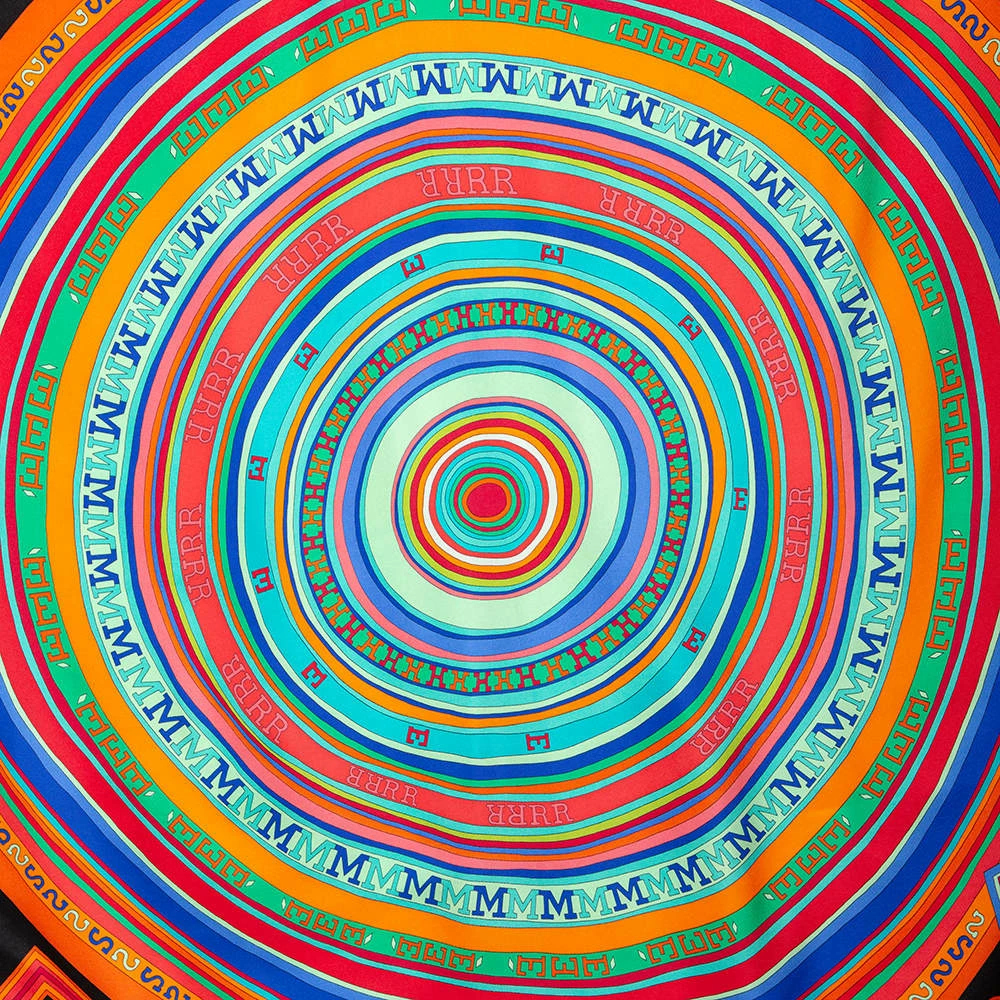 Hermes Hermès Multicolored Logo Printed Silk Scarf For Women 5 Hermes Hermès Multicolored Logo Printed Silk Scarf For Women - Image 3