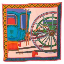 Hermes Hermès Multicolored Balade En Berline Printed Silk Scarf For Women