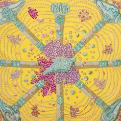 Hermes Hermès Yellow Chemins De Corail Silk Scarf For Women -Deals Hermes Store luxury women hermes used accessories p582634 004