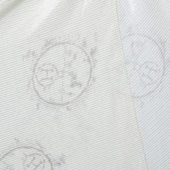 Hermes Hermés Silver Logo Printed Lurex Cotton Triangular Fringed Scarf For Women -Deals Hermes Store luxury women hermes used accessories p582721 004