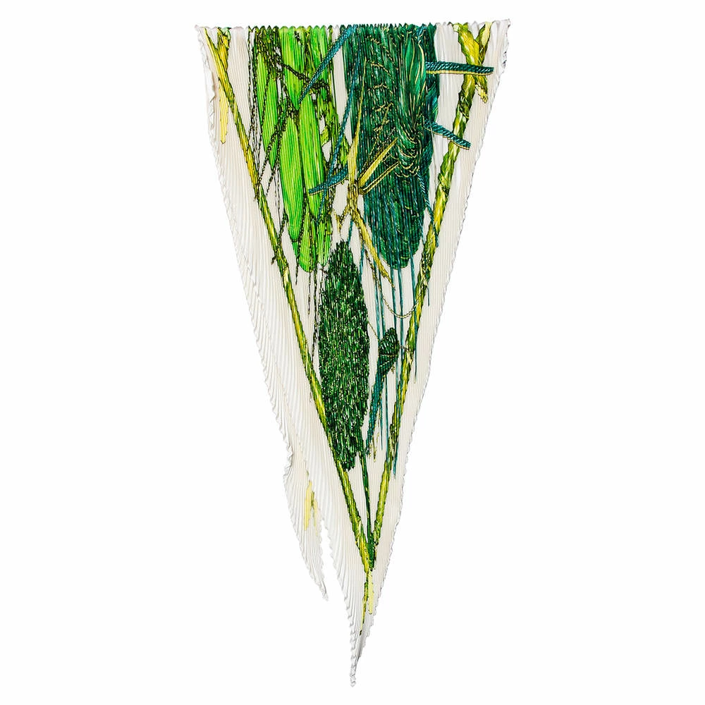 Hermes Hermés Cream Jardin Creole Printed Silk Plisse Scarf For Women 3 Hermes Hermés Cream Jardin Creole Printed Silk Plisse Scarf For Women