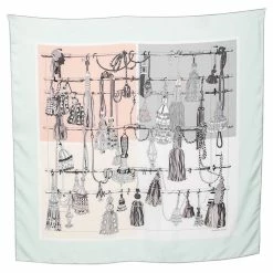 Hermes Hermés Mint Green Passementerie Silk Scarf For Women