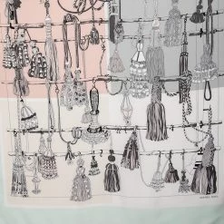 Hermes Hermés Mint Green Passementerie Silk Scarf For Women -Deals Hermes Store luxury women hermes used accessories p584119 002