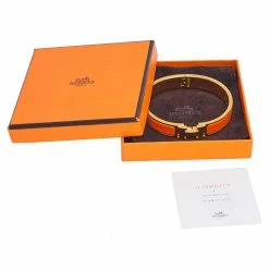 Hermes Hermès Clic H Orange Enamel Gold Plated Narrow Bracelet M For Women -Deals Hermes Store luxury women hermes used accessories p585083 007