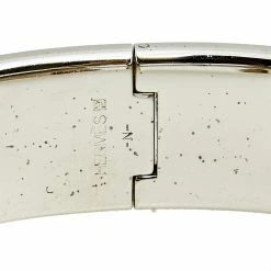 Hermes Hermès Clic Clac H Blue Enamel Palladium Plated Wide Bracelet For Women -Deals Hermes Store luxury women hermes used accessories p585181 003