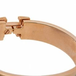 Hermes Lagoon Blue Enamel Gold Plated Clic H Bracelet For Women -Deals Hermes Store luxury women hermes used accessories p585462 002