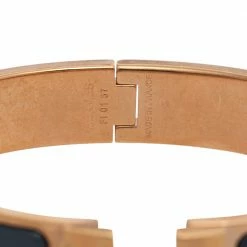 Hermes Grey Enamel Gold Plated Clic H Bracelet For Women -Deals Hermes Store luxury women hermes used accessories p585554 005