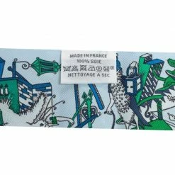 Hermes Blue Printed Silk Twilly For Women -Deals Hermes Store luxury women hermes used accessories p585595 1643719842 008