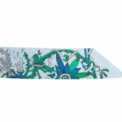 Hermes Blue Printed Silk Twilly For Women -Deals Hermes Store luxury women hermes used accessories p585595 1643719854 008
