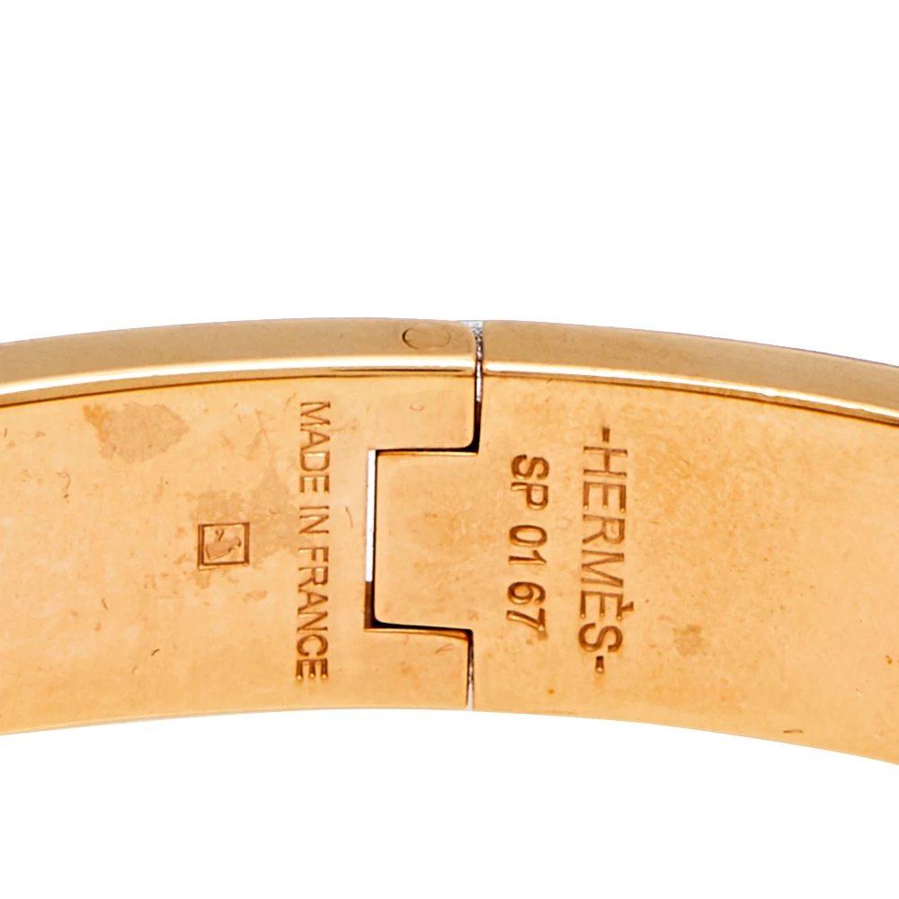 Hermes Hermès Clic H Lilac Enamel Rose Gold Plated Narrow Bracelet For Women 9 Hermes Hermès Clic H Lilac Enamel Rose Gold Plated Narrow Bracelet For Women - Image 7