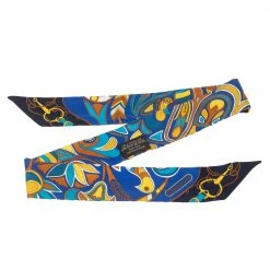 Hermes Hermès Blue Hippie Silk Twilly For Women