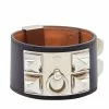 Hermes Hermès Collier De Chien Dark Brown Leather Cuff Bracelet S For Women -Deals Hermes Store luxury women hermes used accessories p589396 001