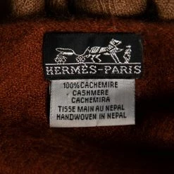 Hermes Brown Two Tone Cashmere Shawl For Women -Deals Hermes Store luxury women hermes used accessories p590636 005