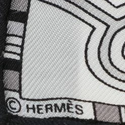 Hermes White/Black Tohu Bohu Silk Square Scarf For Women -Deals Hermes Store luxury women hermes used accessories p591888 005