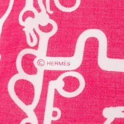 Hermes Pink Stirrup Printed Cotton Square Scarf For Women 11 Hermes Pink Stirrup Printed Cotton Square Scarf For Women -Deals Hermes Store luxury women hermes used accessories p595211 007