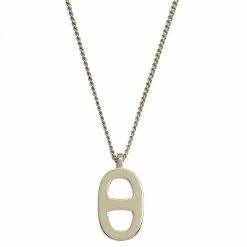 Hermes Iliade Lacquered Pendant Palladium Plated Necklace For Women