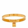 Hermes Courchevel Kelly Lock Cadena Gold Tone Metal Bracelet For Women -Deals Hermes Store luxury women hermes used accessories p599022 003