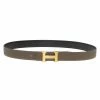 Hermes Taupe And Black Leather Constance Reversible Belt 95 CM For Women -Deals Hermes Store luxury women hermes used accessories p60485 0001