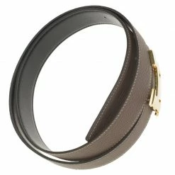 Hermes Taupe And Black Leather Constance Reversible Belt 95 CM For Women -Deals Hermes Store luxury women hermes used accessories p60485 0003