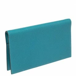 Hermes Turquoise Chevre Mysore Leather Vision II Agenda Cover For Women -Deals Hermes Store luxury women hermes used accessories p606434 004