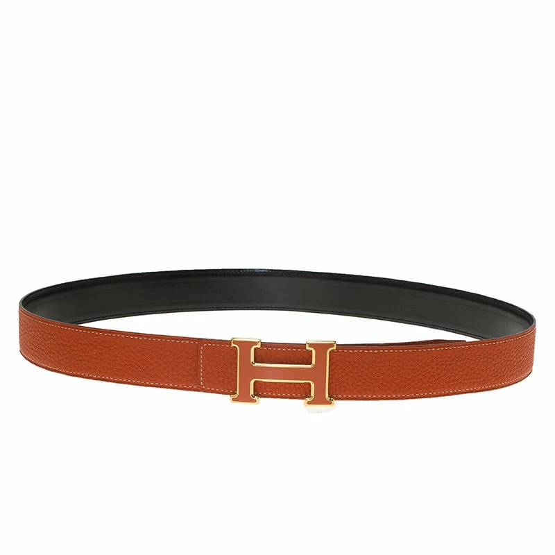 Hermes Orange And Black Leather Constance Reversible Belt Size 95 CM For Women 3 Hermes Orange And Black Leather Constance Reversible Belt Size 95 CM For Women