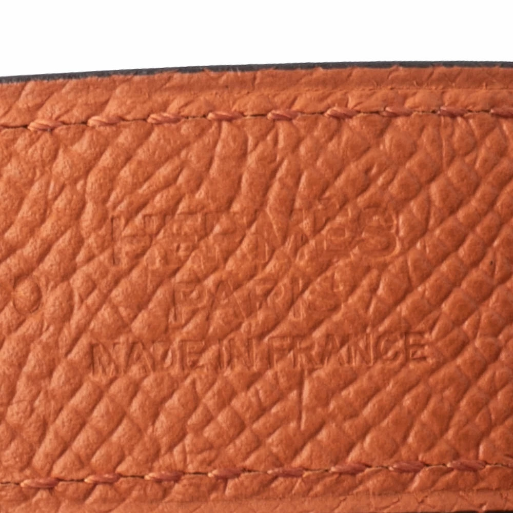 Hermes Black/Orange Epsom And Swift Leather Mini H Buckle Reversible Belt 70CM For Women 7 Hermes Black/Orange Epsom And Swift Leather Mini H Buckle Reversible Belt 70CM For Women - Image 5
