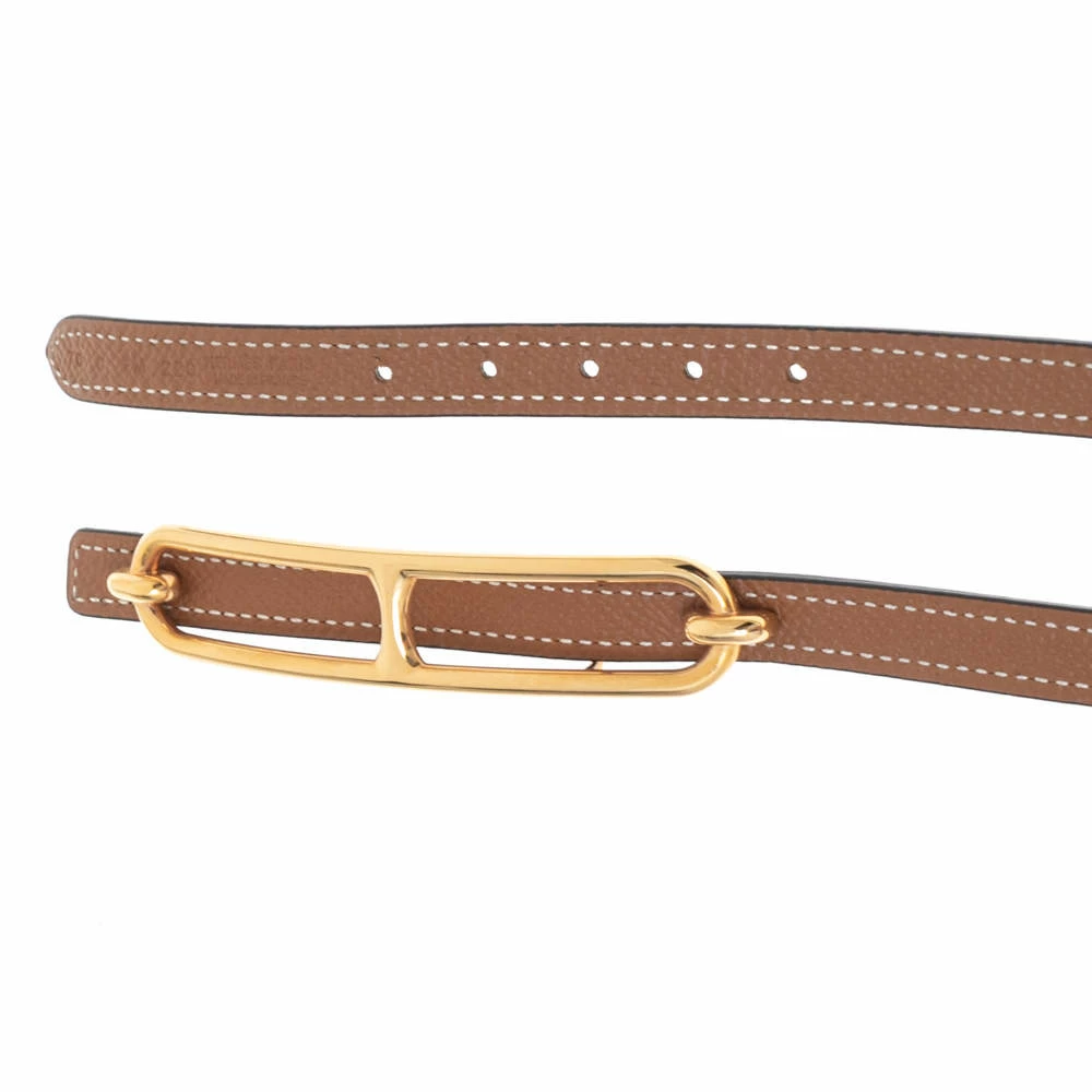 Hermes Gold/Black Epsom And Swift Leather Roulis Reversible Belt 70CM For Women 6 Hermes Gold/Black Epsom And Swift Leather Roulis Reversible Belt 70CM For Women - Image 4