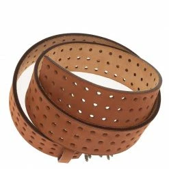 Hermes Brown Perforated Leather Figure Belt 90 CM For Women -Deals Hermes Store luxury women hermes used accessories p61012 003