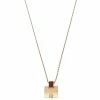 Hermes Eileen Red Enamel Gold Tone Metal Pendant For Women