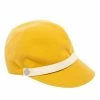 Hermes Yellow Cotton & Linen Leather Strip Detail Cap Size 56 For Women