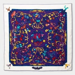 Hermes Hermès Purple Pierres D'Orient Et D'Occident Silk Scarf For Women