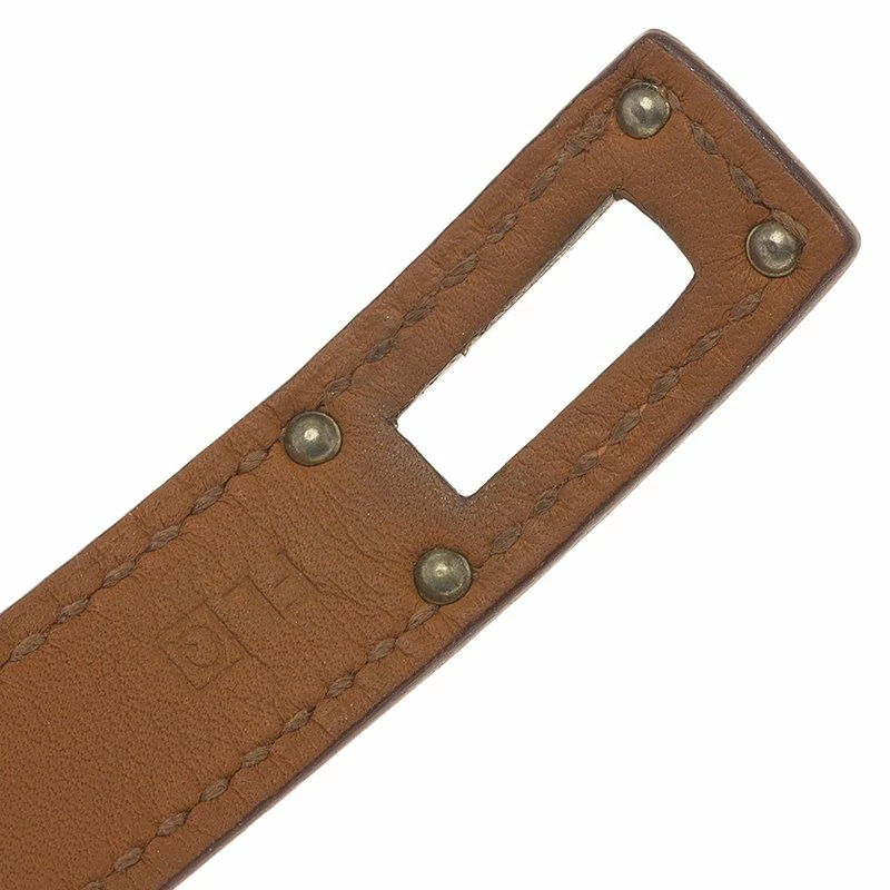 Hermes Kelly Double Tour Orange Palladium Plated Leather Bracelet For Women 8 Hermes Kelly Double Tour Orange Palladium Plated Leather Bracelet For Women - Image 6