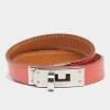 Hermes Hermès Coral Red Palladium Plated Kelly Double Tour Wrap Bracelet M For Women 1 Hermes Hermès Coral Red Palladium Plated Kelly Double Tour Wrap Bracelet M For Women -Deals Hermes Store luxury women hermes used accessories p630488 001