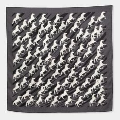 Hermes Hermès Grey Horse Print Cashmere Scarf For Women