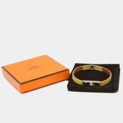 Hermes Hermès Yellow Leather Micro Kelly Bracelet L For Women -Deals Hermes Store luxury women hermes used accessories p632039 001