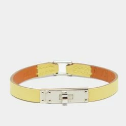 Hermes Hermès Yellow Leather Micro Kelly Bracelet L For Women