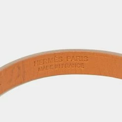 Hermes Hermès Yellow Leather Micro Kelly Bracelet L For Women -Deals Hermes Store luxury women hermes used accessories p632039 004